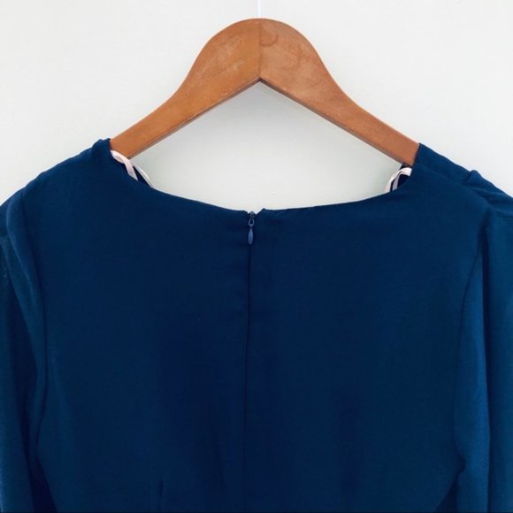Forever 21 Long Sleeve Dress- Navy Small - Picture 4 of 5